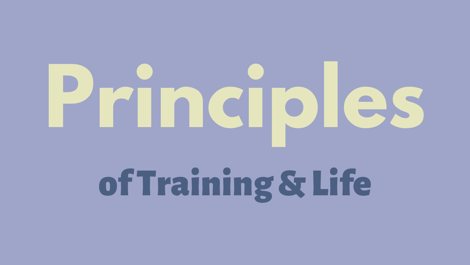 5 Principles of Training (& Life)